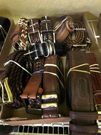 MANY LEATHER BELTS