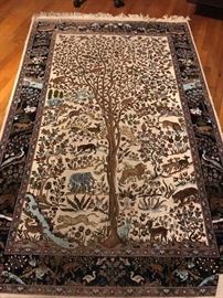 PERSIAN RUG - TREE OF LIFE - DOES HAVE A TEAR ON ONE END