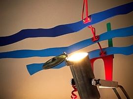 C. Andre Davide, floor lamp, steel and plastic, 1983