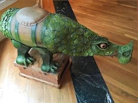 Clifford Earl, "Dragon Stool," metal and wood, 1979