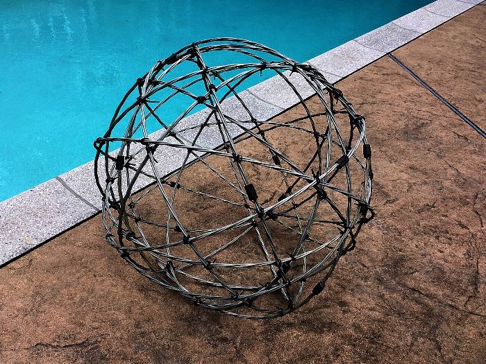 Tom Chenowith, "Garden Sphere," galvanized steel wire and copper, 2008