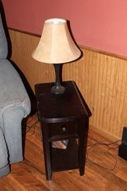 Nice small end table with drawer and shelf