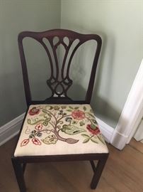 3 carved mahogany chairs.  A pair and single seen here $100 each