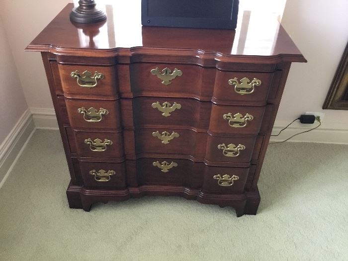 Block front mahogany chest   $375