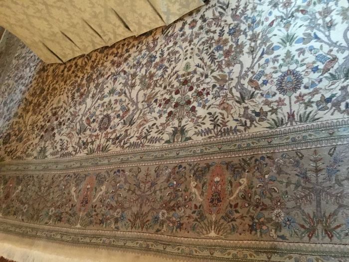 Gorgeous signed Tabriz wool rug purchased for 14.9x21.9 purchased for $22,000.  Selling for $8,500 