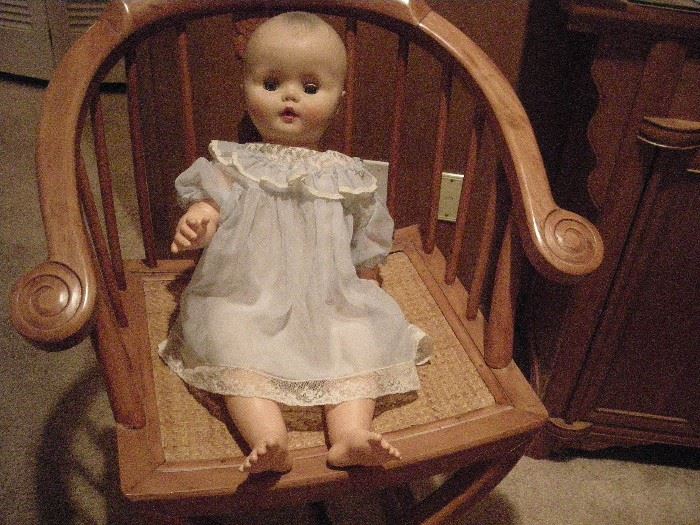 Vintage baby doll and clothing
