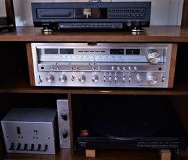 Electronics Pioneer Amp, Phillips CD Player and Sony Turntable