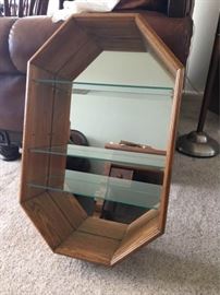 KFL019 Wooden Octagon Mirrored Shelf 