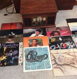 KFL039 Vintage Turntable with Cassette, Bluetooth, FM Radio