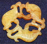 Yellow Jade Fish Carved Amulet