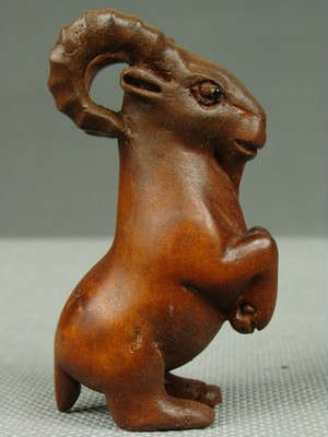 Old Chinese Carved Boxwood Zodiac Sheep