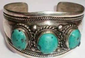 Fine Silver Turquoise Bracelet