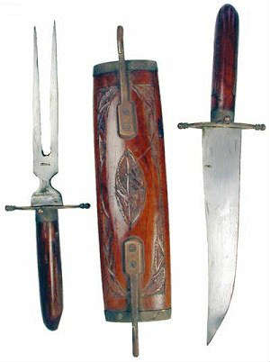 Antique Asian 3-Piece Knife Set, Early 1900's