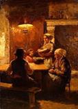 Famille le Soir a la Veillee Edouard Leon Cortes Painting