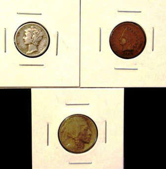 Lot of 3 Very Old US Coins
