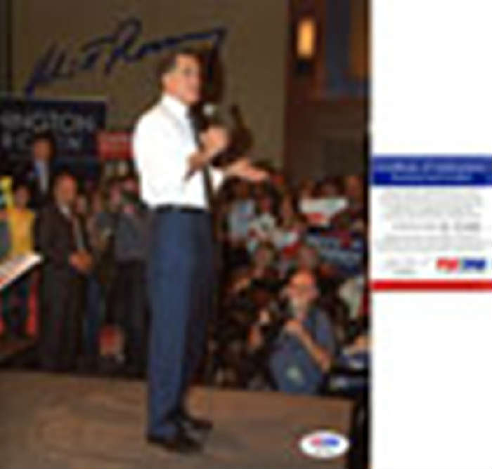Mitt Romney Autographed 8X10 Photo, w/COA