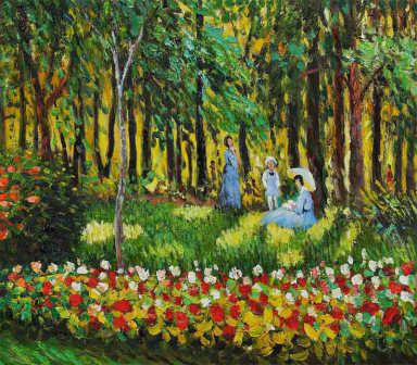 Hand Painted Claude Monet La Famille D'Artiste