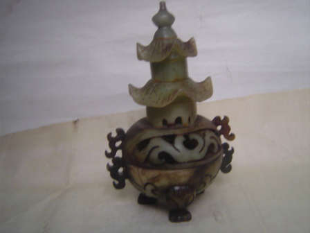One of a Kind Chinese Jade Incense Burner