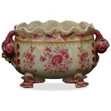 Elaborate Floral Design Porcelain Clawfoot Basin