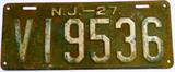 1927 Antique NJ License Plate