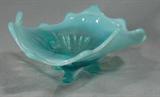 1800s Northwood Klondyke Jackson Fluted Scroll Blue Green Opalescent Bowl
