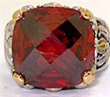 Designer Swarovski Crystal Garnet Ring