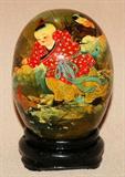 Interesting Hand Painted Jade Egg
