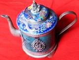 Old Asian Cloisonne Tibet Silver Wine Pot