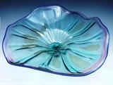 Original Artist Hand Blown "Optic Glass" Fluted Bowl