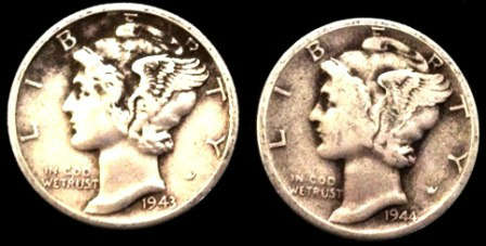 Lot of 2 90% Silver Mercury Dimes