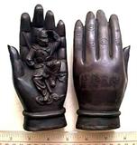 Hand Carved Chinese Ceramic Monkey in King's Hand