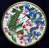Exsquisite, Ornate Cloisonne Dragon Decorative Plate