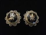 Very Interesting Vintage Cameo Clip On Earrings