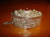 Exsquisite, Antique, Solid Silver Pill Box w/Carnelian Stone