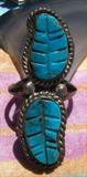 Unique Vintage Sterling Silver and Turquoise Ring