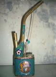 Extremely Rare Old Chinese Cloisonne Copper Pipe