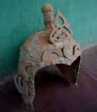 Rare Ancient Chinese Bronze Samurai Helmet
