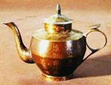 Unusual Brass Teapot with Mystical Chinese Writing