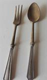 Webster Co. Sterling Handled Wooden Salad Fork and Spoon