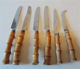 Handcarved Bamboo Handled Japanese Stainless Steel Knives