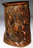 Very Old Asian Carved Brush Pot