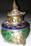 Ancient Chinese Silver Jade Incense Burner