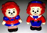 Vintage Raggedy Ann and Andy Painted Ceramic Figures