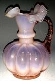 Fenton Hand Made Opalescent Rose Elegant Pitcher
