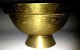 Antique Chinese Inscribed Brass Bowl