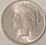 1922 Silver Peace Dollar, XF