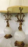 Vintage Opalescent Hollywood Regency Lamps