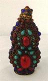 Turquoise Coral Asian Snuff Bottle