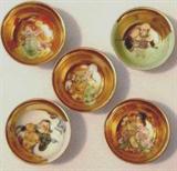 Lot of 5 Asian Hand Painted Finger Bowls