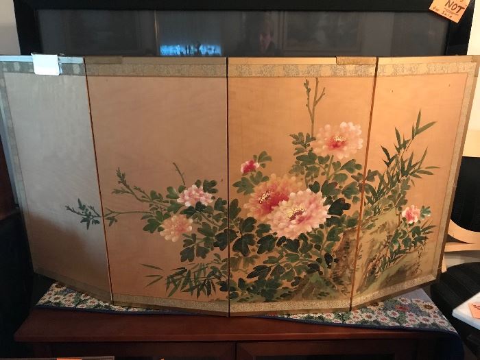 Silk paneled screen from Tokyo